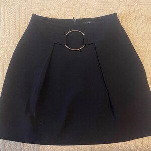 Black Mini Skirt with Gold Hoop Detail
